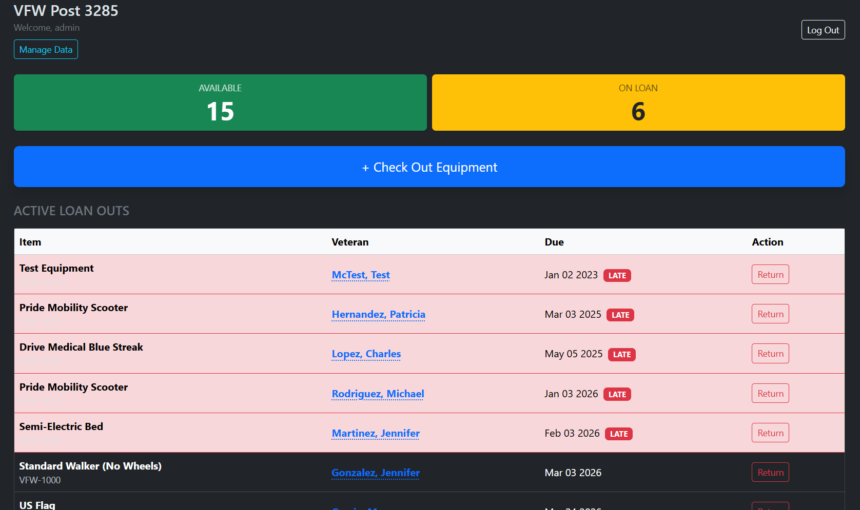 VFW Inventory Dashboard